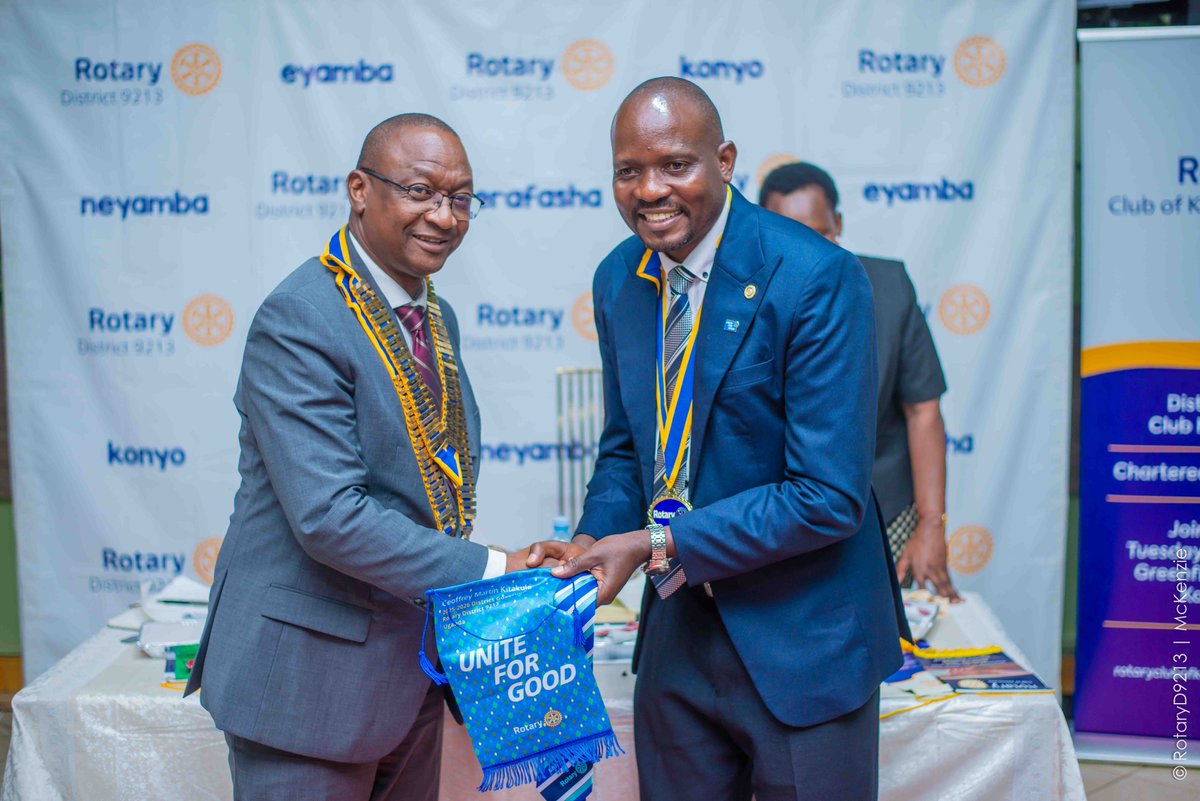 RotaryKanyanya's tweet photo. An inspiring evening well spent at Rotary Club of Kanyanya as President Dan Mazinga warmly hosted District Governor Geoffrey Martin Kitakule on Tuesday, 16th Sept 2025. The fellowship was filled with impactful conversations, shared Rotary values, and renewed commitment to service https://t.co/ouWvxONN6H