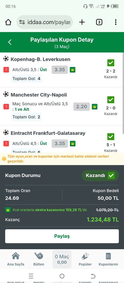 Kısa günün kârı