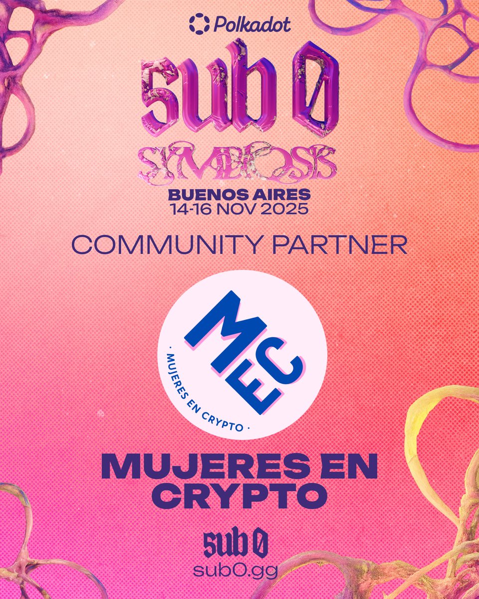🚀 ¡Somos Community Partners de la conferencia insignia de Polkadot en Buenos Aires!

📅 14-16 nov | +3.000 pioneros | 3 días de innovación &amp; Web3

🔮 En MEC seguimos impulsando nuestra misión de visibilizar, educar y empoderar a más mujeres en Web3

Este evento será una