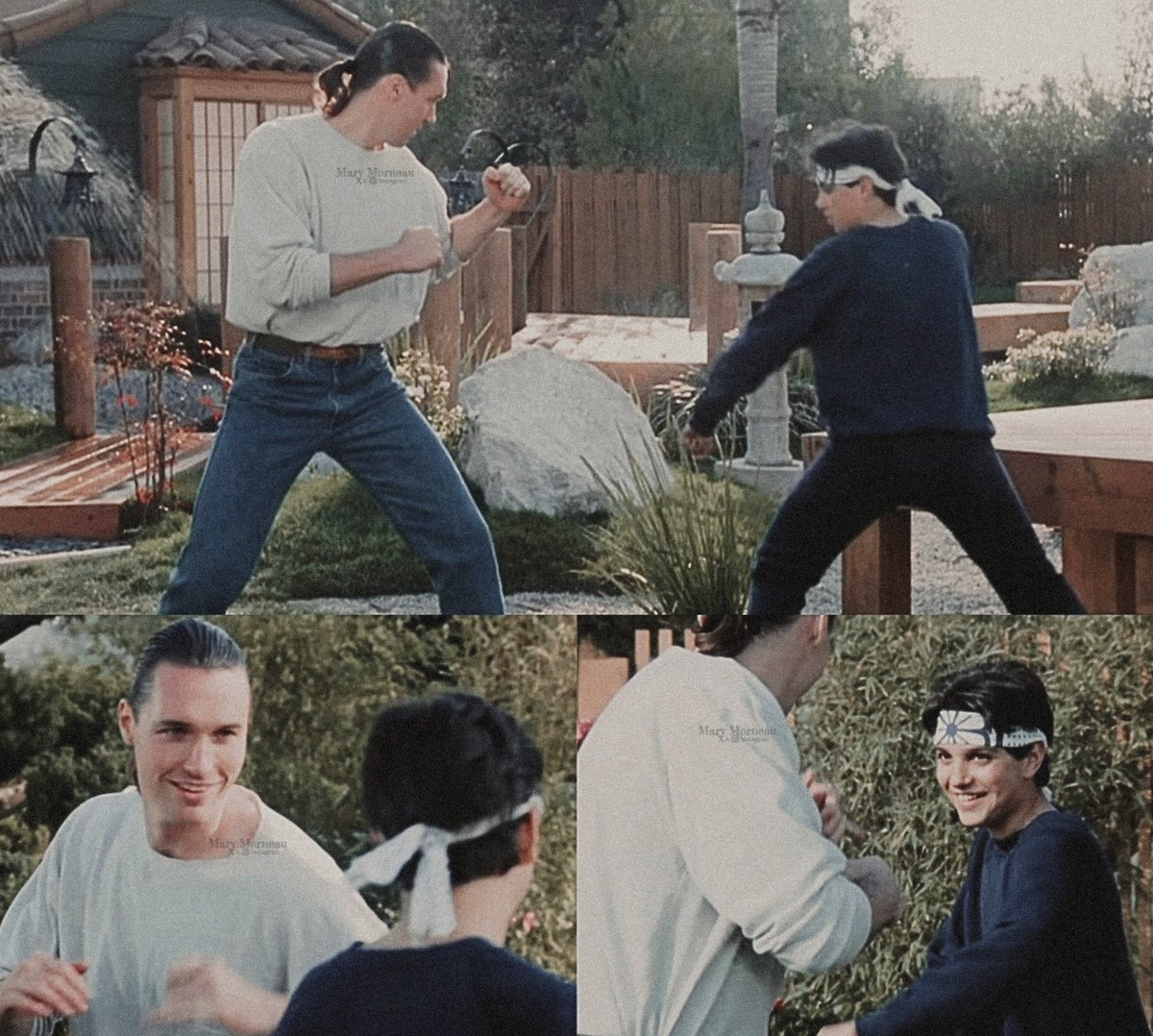Mary__McCain's tweet image. “Once he got the role, Griffith says, he remembers sitting on the karate mat during filming, looking at Macchio and thinking, &quot;&apos;He&apos;s playing one end of the age spectrum and I&apos;m playing another.&apos; We used to laugh about it.”

#TerrySilver #DanielLaRusso #FunOnSet #KarateKid3