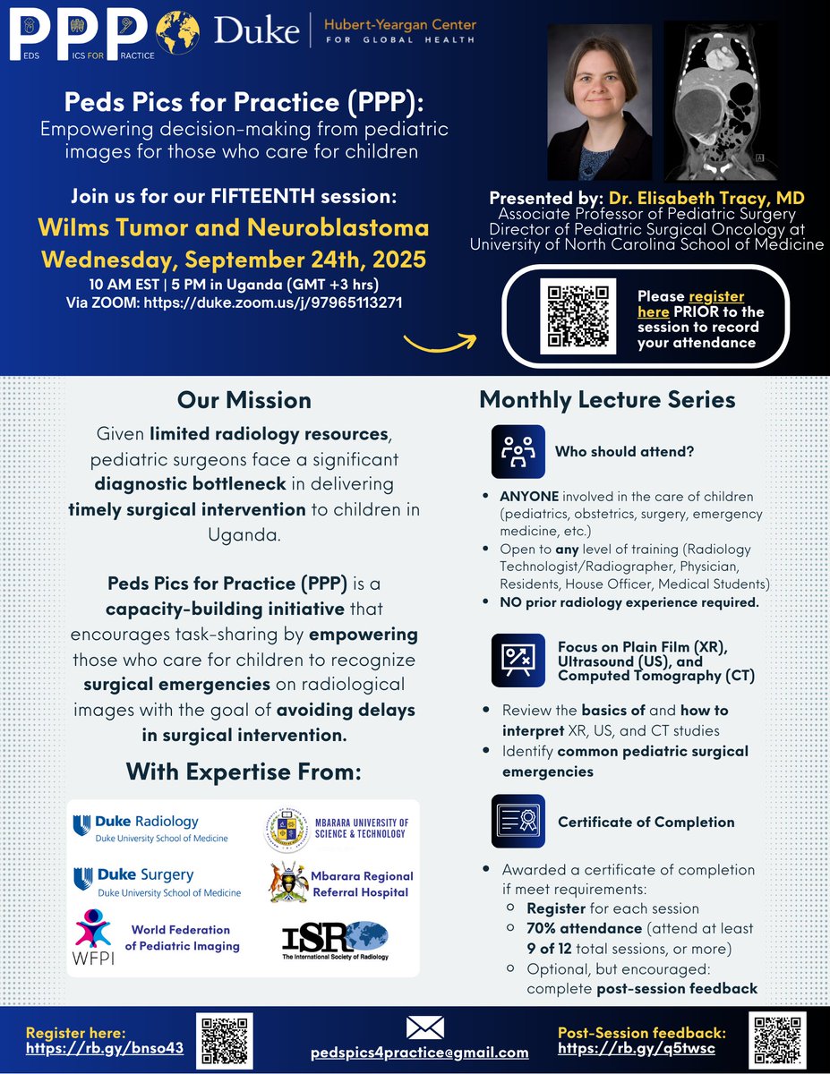⏰Join us for our next #PedsPicsForPractice on September 24 @ 10AM EST / 5PM Uganda: Wilms Tumor and Neuroblastoma with pediatric surgeon Dr. Lisa Tracy <a href="/LisaTracyMD/">Lisa Tracy</a> ! FREE and open to all levels! 
#PediatricSurgery #GlobalRadiology