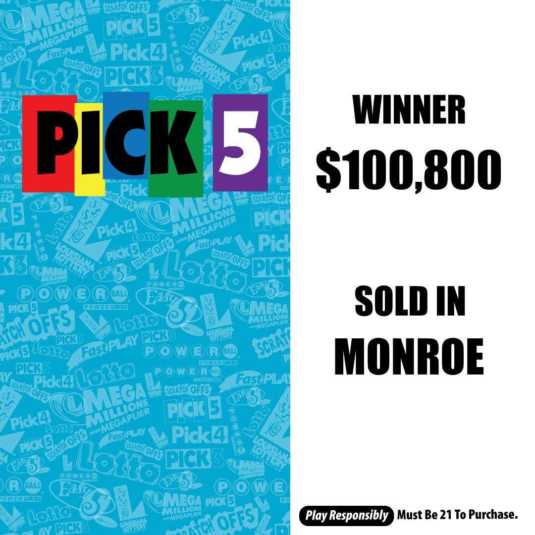 Congrats to Now Save #18 on MLK Jr. Drive in #Monroe! 👏

They sold $100,800 in winning #Pick5 tickets for Wednesday’s drawing! 🤯

👉 brnw.ch/21wVTGe