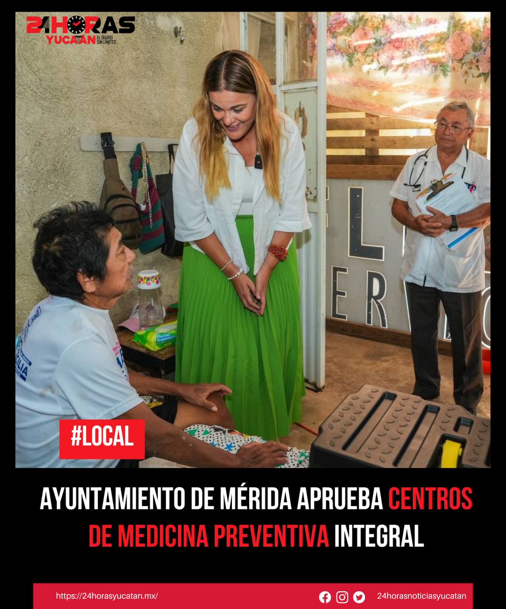24horasYucatan's tweet photo. 📌 Ayuntamiento de Mérida aprueba Centros de Medicina Preventiva Integral para ofrecer servicios de salud accesibles a las familias.
Lee los detalles 👉 https://t.co/9oQuLVZdOg
#Mérida #SaludMérida #AyuntamientoMérida #CeciliaPatrón #CentrosDeSalud #CMPI #BienestarMérida https://t.co/6eD7NHmCP0