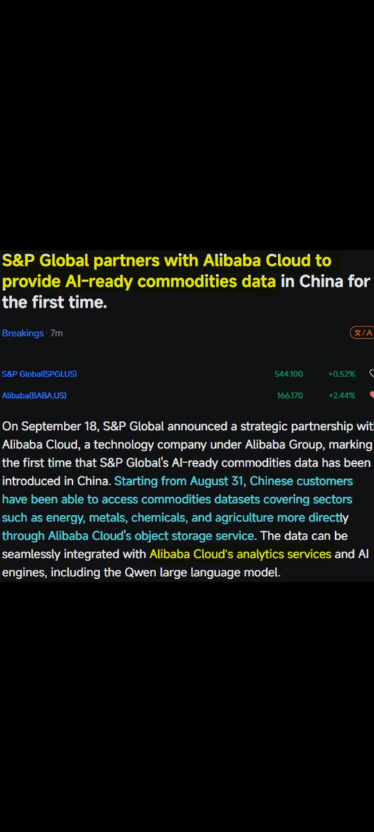 CompoundAtlas's tweet image. Lol we've come so far from the delisting narrative that S&amp;amp;P Global is partnering with $BABA 😆