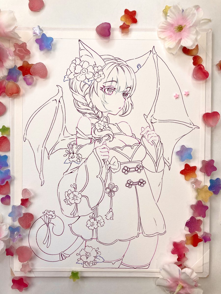 New piece! Batcat 🌸✨

FIRST STREAM AS TWITCH PARTNER!!! Live now painting in watercolor! 💜🌸💜

🎉 twitch.tv/OakteaParty  💫