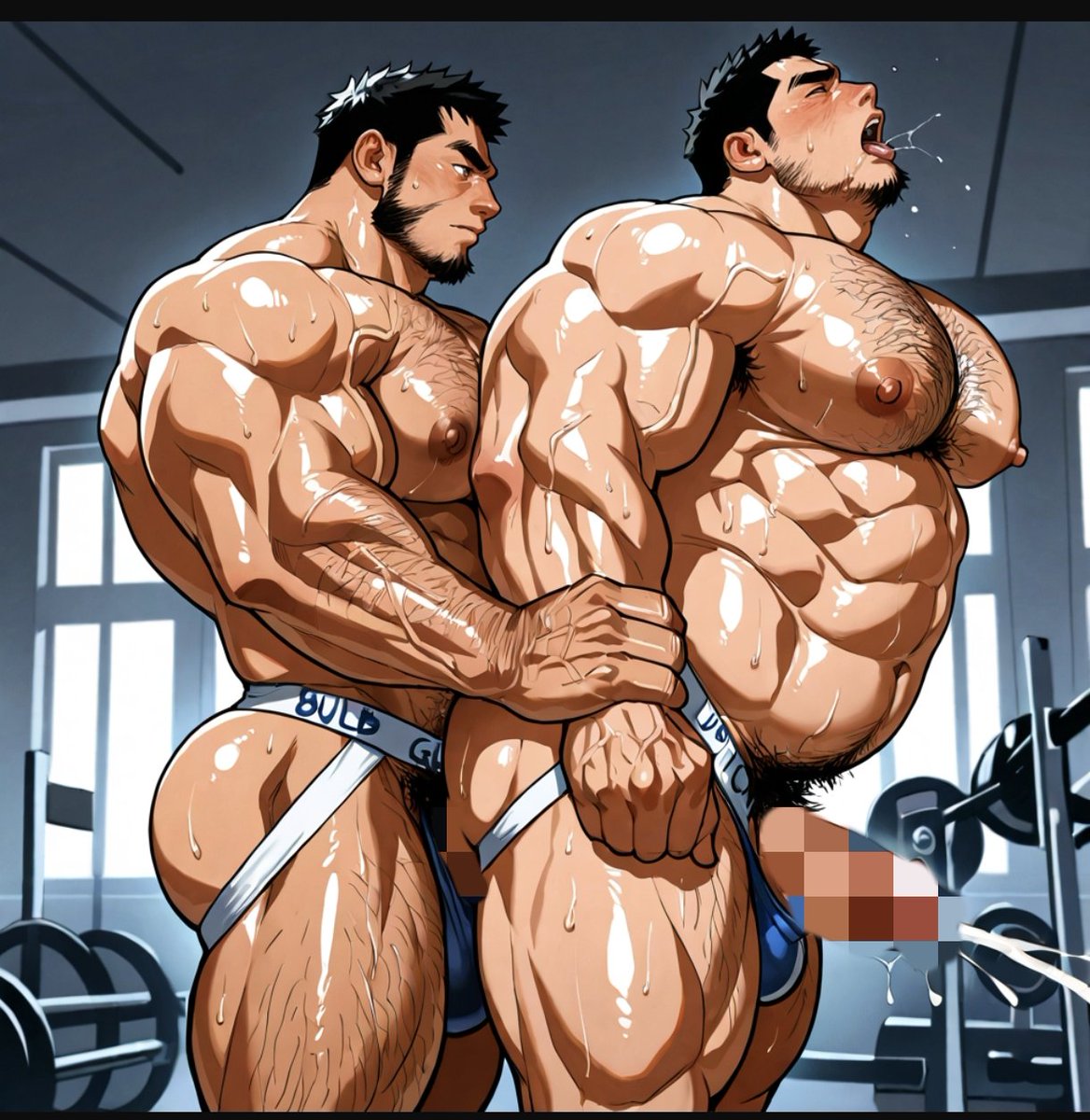 GYM #AI男子 #ガチムチ #筋肉男子 #マッチョ #AIアート #AIイラスト #GayArt #MuscleMan #AIgenerated #AIman #AIBody #NSFW #Gay #BaraArt #MuscleLover #fat #chubby #デブ #ポチャ