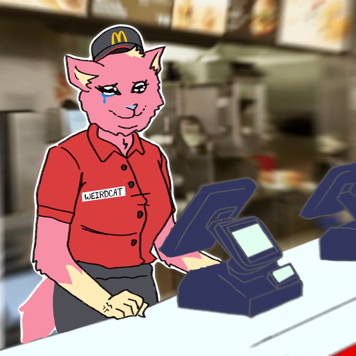 CopperBoyART's tweet photo. @WeirdCatHQ put the fries in the bag https://t.co/fKZU0BiLX6
