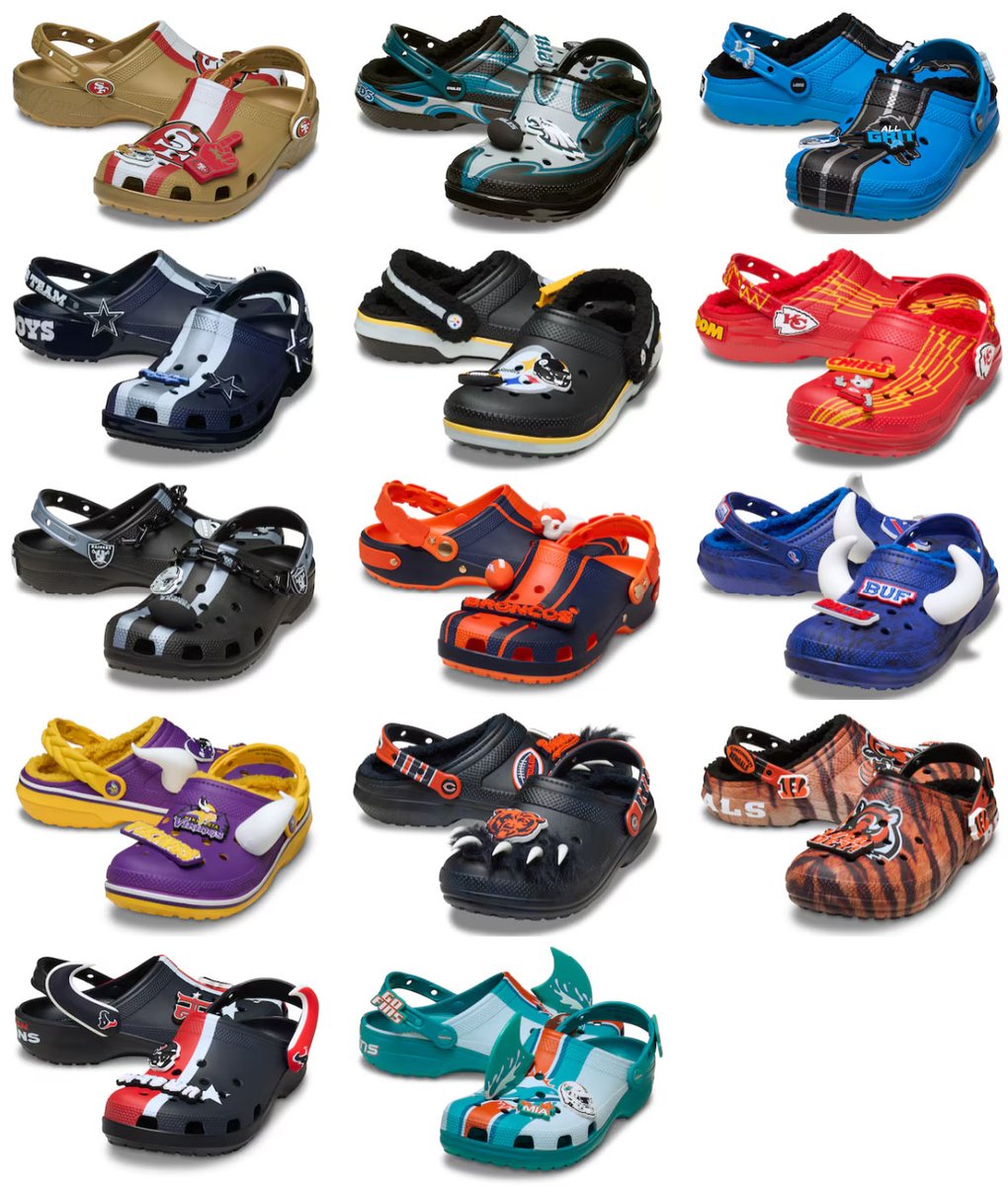 🚨NOW AVAILABLE🚨
👟Via NFL Shop

📸Unisex Crocs NFL Classic Clog

🔗tinyurl.com/4rajsh67