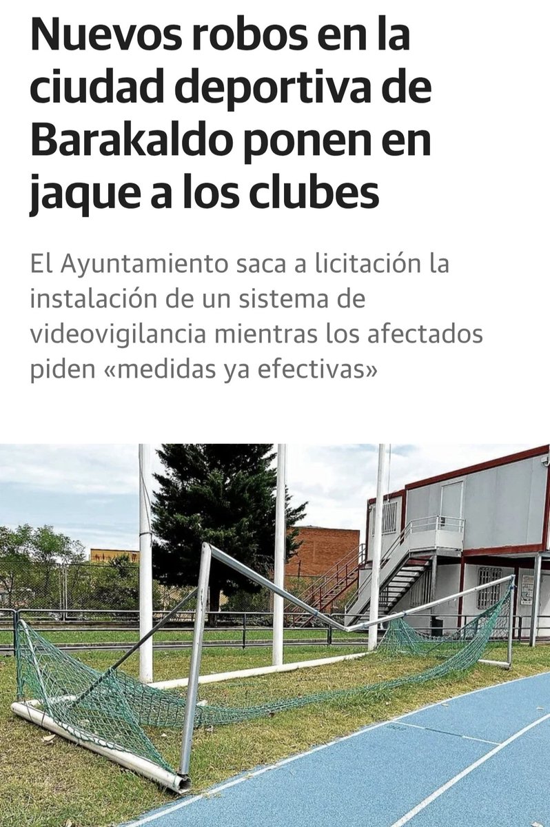 No es quejarse por quejarse, es la dejadez del Ayuntamiento de Barakaldo. Los cacos lo tienen fácil, antes había vigilancia las 24 horas en la Ciudad Deportiva y sin esa vigilancia, sin cámaras, con cierres perimetrales que dejan mucho que desear.... 
Ciudad Deportiva, Lasesarre,