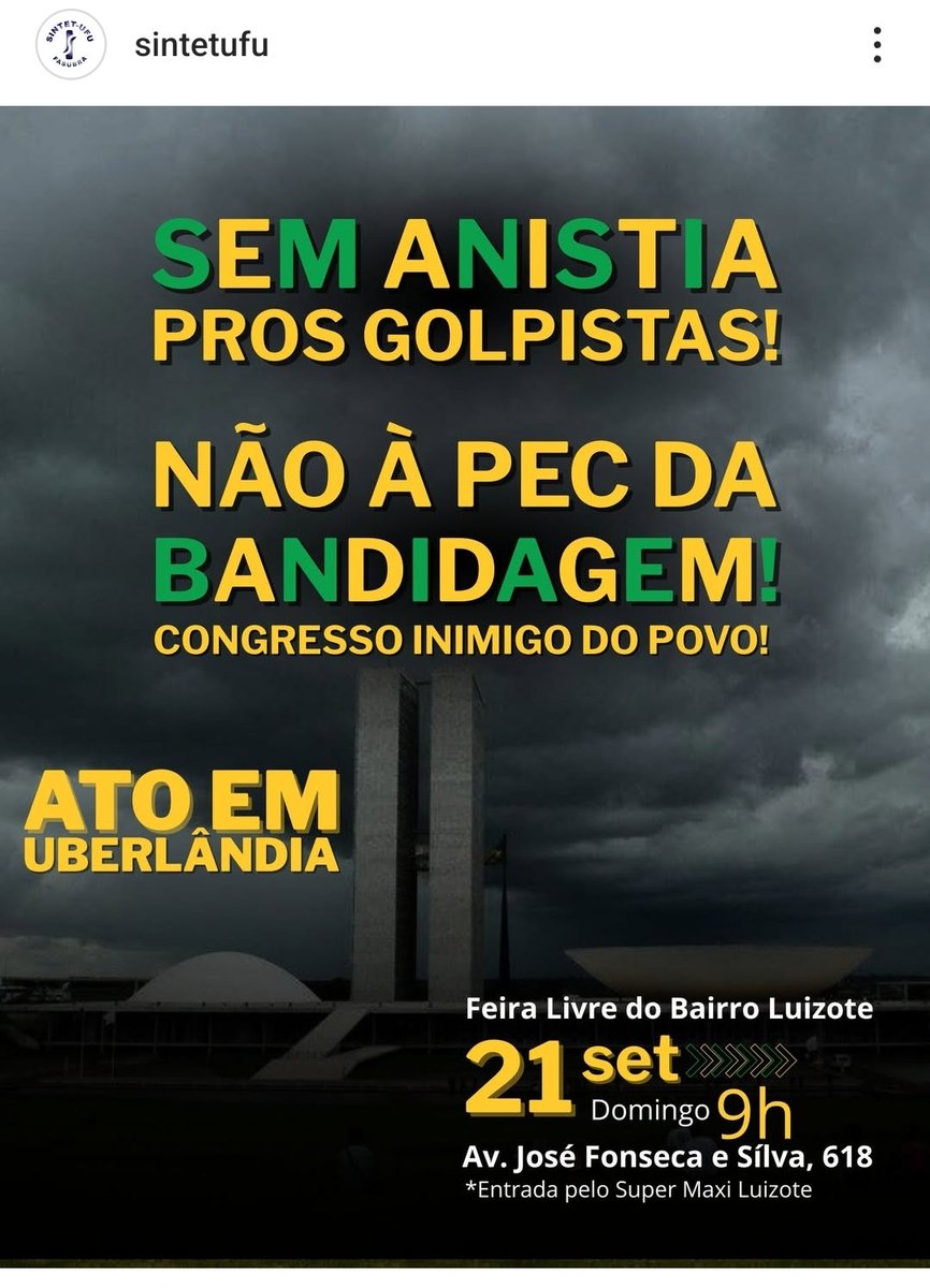 LeoSoul50's tweet image. Ato em Uberlândia 
#SemAnistia 
#naoapecdablindagem 
#PECDABANDIDAGEM