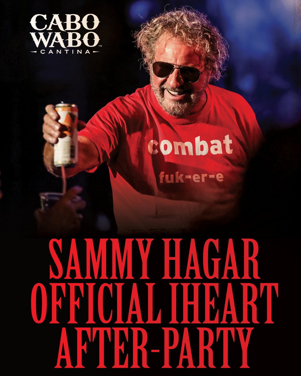 TOMORROW. You know the drill - when Sammy's in town, it's time to crank it up at Cabo Wabo. Join us and <a href="/sammyhagar/">Sammy Hagar</a> at the @iheartfestival after-party 9/19 at 10:30pm for concert ticket giveaways, $12 @santospirit margs, and $8.50 Sammy's canned cocktails. Let's rock! 🤘🔥