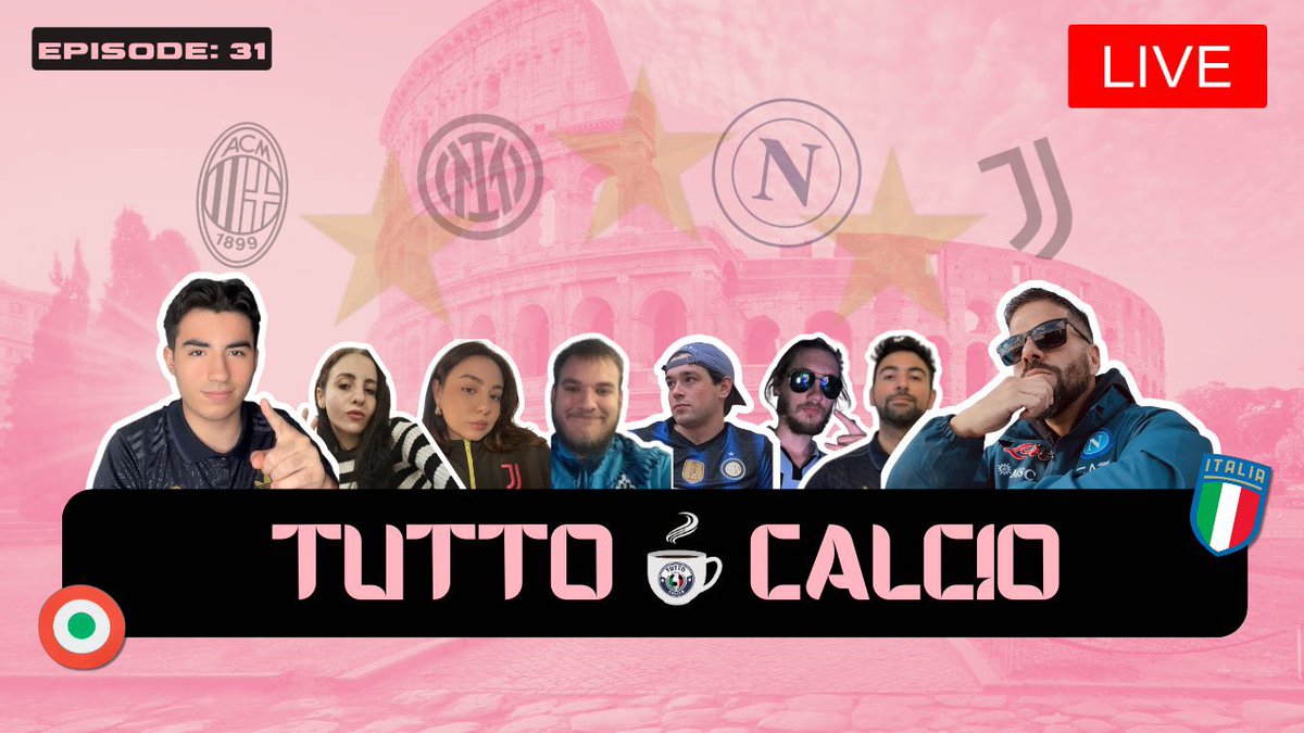 Tutto☕️Calcio (@tutto_calciopod) on Twitter photo 🚨 Tutto ☕️ Calcio Episode 31🚨
🗓️ Live Tonight on Twitter n YouTube📺
🕰️ 9:30pm EST
‼️Please subscribe to the Official Tutto ☕️ Calcio to follow our Live Shows‼️
We have special guest <a href="/AverageChiesa/">Average Juventus Enjoyer</a> joining the show and <a href="/NerazzurriPirlo/">Sean 🪖🖤💙⭐️⭐️ #AusilioOut</a> already has him in his sights 😂 🚨 Tutto ☕️ Calcio Episode 31🚨
🗓️ Live Tonight on Twitter n YouTube📺
🕰️ 9:30pm EST
‼️Please subscribe to the Official Tutto ☕️ Calcio to follow our Live Shows‼️
We have special guest <a href="/AverageChiesa/">Average Juventus Enjoyer</a> joining the show and <a href="/NerazzurriPirlo/">Sean 🪖🖤💙⭐️⭐️ #AusilioOut</a> already has him in his sights 😂