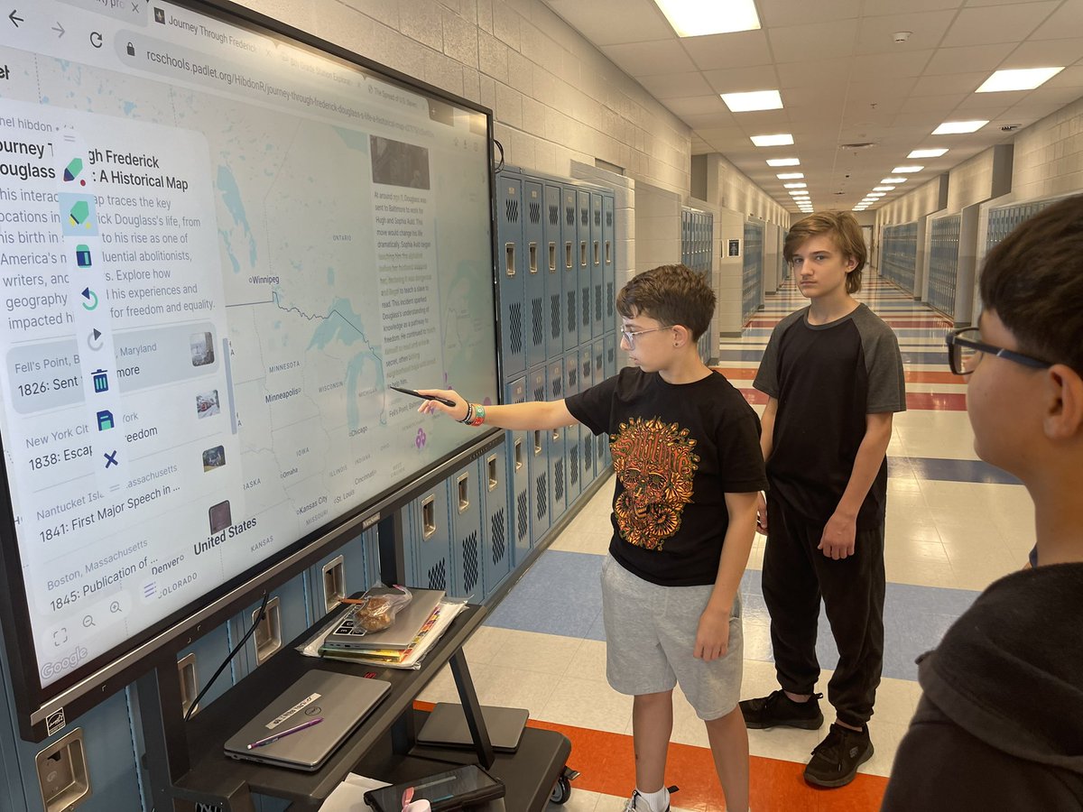Rachel Hibdon (@mrshibdon) on Twitter photo Finished up 3 days of intro to Fredrick Douglass with 8th grade! Dug into interactive map/timeline with <a href="/padlet/">Padlet</a>, quilt block connections, picture book walks, and items from <a href="/tnstatemuseum/">Tennessee State Museum</a>! <a href="/RockyForkMS/">RockyForkMS</a> Finished up 3 days of intro to Fredrick Douglass with 8th grade! Dug into interactive map/timeline with <a href="/padlet/">Padlet</a>, quilt block connections, picture book walks, and items from <a href="/tnstatemuseum/">Tennessee State Museum</a>! <a href="/RockyForkMS/">RockyForkMS</a>
