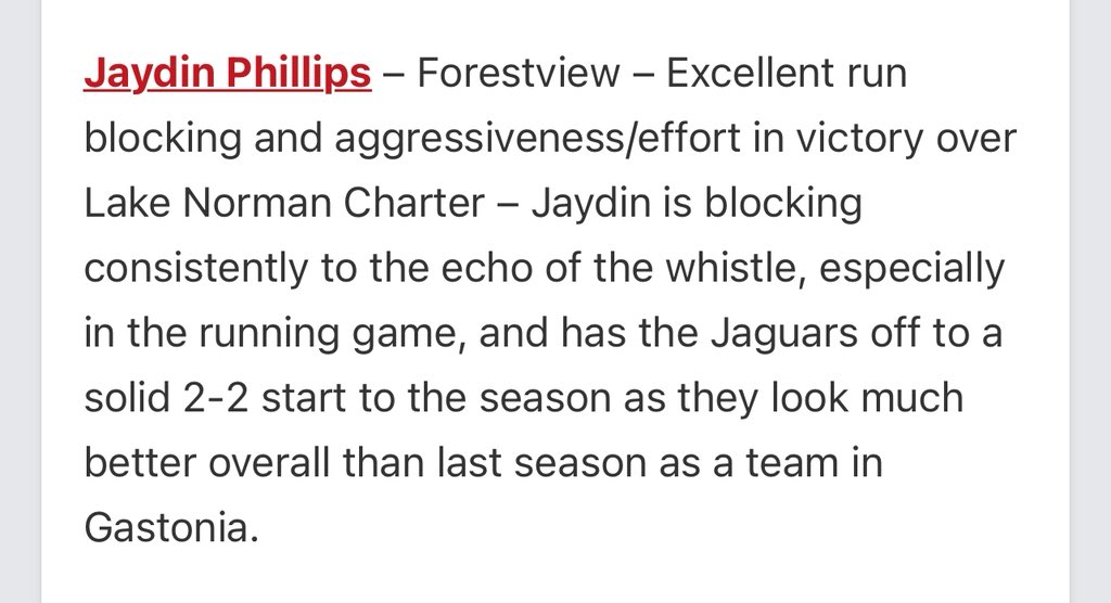 Thankful to be selected as a Week 4 Player of the Week. 🙏🏾 #AGTG #Football #CollegeFootball #highschoolfootball #hustle #Center #Oline <a href="/pepman704/">Matt Morrow</a> <a href="/PrepRedzoneNC/">Prep Redzone North Carolina</a>  <a href="/JRichterNCSA/">Coach Richter</a> <a href="/nchssportspage/">NC HIGHSCHOOL SPORTS PAGE</a> <a href="/NCPreps/">Deana King</a> <a href="/on3recruits/">Follow @Rivals</a> <a href="/jcollmar66/">Jamie Collmar</a> <a href="/FootballRecruit/">Football Recruit.</a> <a href="/linemenissues/">Lineman Probs</a>