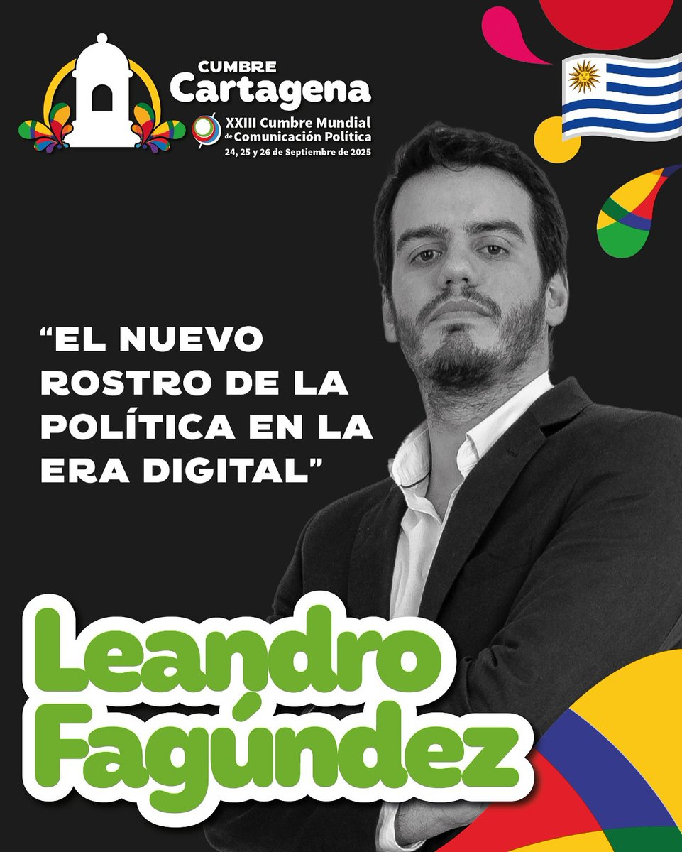 🌐 La era digital exige líderes con nuevas narrativas y estrategias.

🇨🇴 En la XXIII <a href="/CumbreCP/">CumbreCP</a> en Cartagena, <a href="/leandrofagundez/">Leandro Fagúndez</a> compartirá su visión del nuevo rostro de la política en la era digital.

#CumbreCartagena #Aceipol #ComunicaciónPolítica