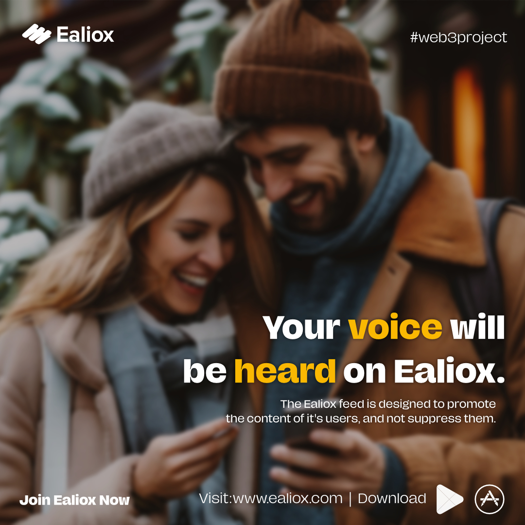 Ealiox's tweet image. @Ealiox offers different ways to express yourself and share your posts. The goal is to make your voice heard and appreciated at all times.
#ealiox
#web3project
#earnwhileyousocialize