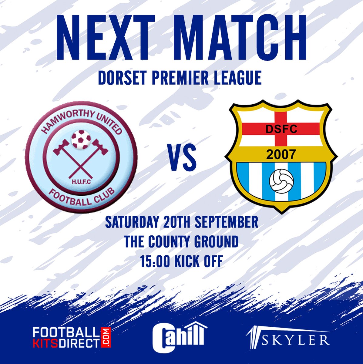 🗓️ | NEXT UP...

Following the midweek postponement of the DPL Cup, our focus returns to the league tomorrow as we travel to the County Ground to face Hamworthy United Reserves.

Kick-off: 15:00

COUS 💙