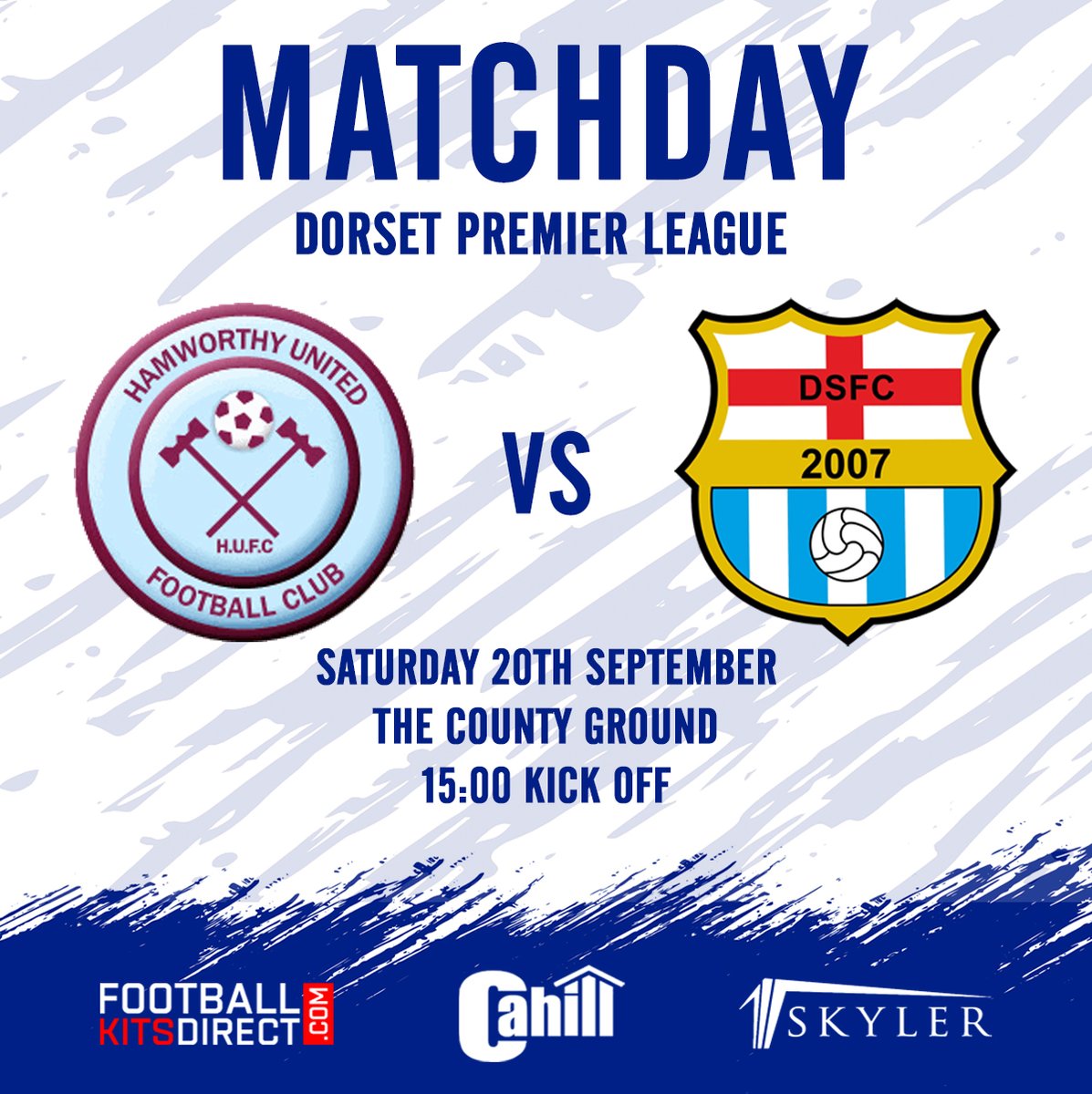 IT'S MATCHDAYY...

We travel to the County Ground today to take on Hamworthy United Reserves in our ninth Dorset Premier League fixture of the season.

Kick-off: 15:00

COUS 💙