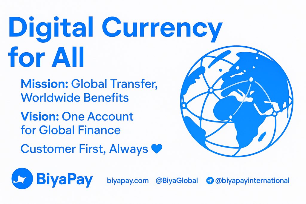 DOKHERSELF's tweet image. Digital Currency for All
@BIYAPAYOFFICIAL Isn’t just another trading wallet. It’s a mission-driven platform built on one belief: finance should be for everyone.
It mission & vision?👇 #BiyaPay
