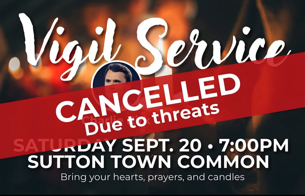 libsoftiktok's tweet image. SCOOP: Sutton, MA Charlie Kirk vigil CANCELLED after leftists threatened organizer &amp;amp; community with violence

I’m told one person had his truck VANDALIZED last night after he posted about the vigil.

Another said she had threats made to her family.

I’m told a lot of people still…