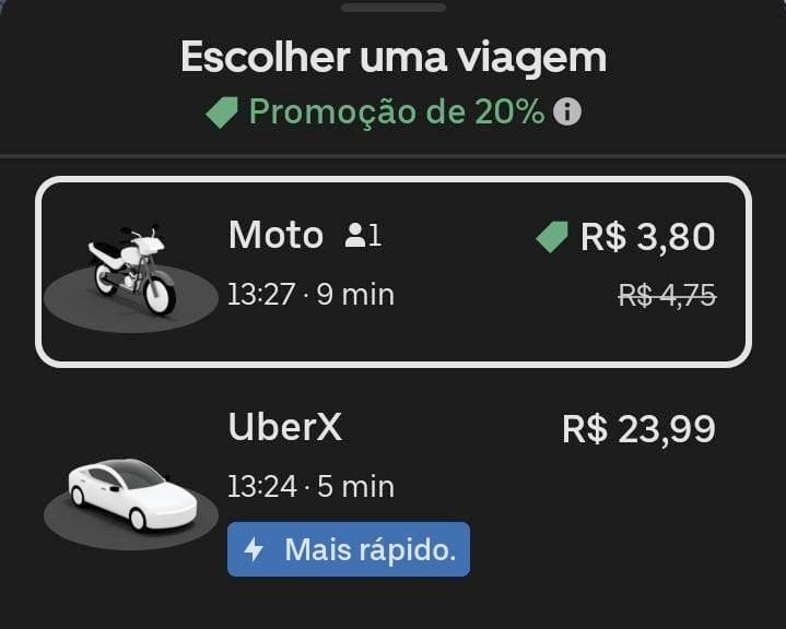 Uber Moto é um experimento extremamente interessante porque ele calcula implicitamente o valor da vida no Brasil

"Quanto de desconto a gente tem que dar pra você topar aumentar seu risco de morte em 200x?"
