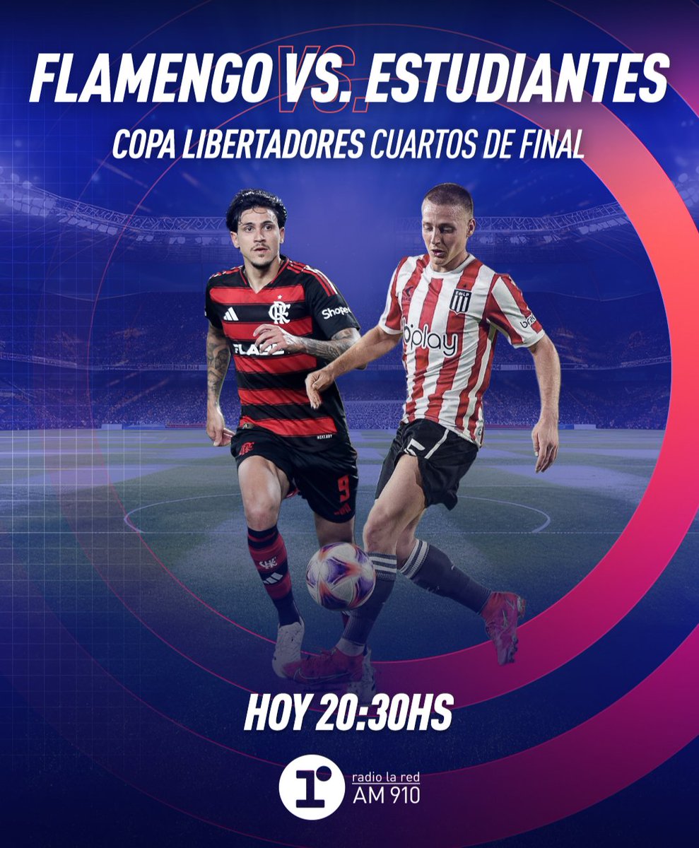 Que noche de #Libertadores vamos a vivir en <a href="/radiolared/">Radio La Red - AM 910 📻</a> 

🇧🇷 #Flamengo vs #EstudiantesLP 🇦🇷

Desde las 20:30hs nos escuchamos en #AM910 con <a href="/SANTICANTENYS/">Santiago Cantenys</a> <a href="/GonzaPlotycia/">Gonzalo Plotycia</a> y <a href="/Nicobozza/">Nicolás Bozza</a>