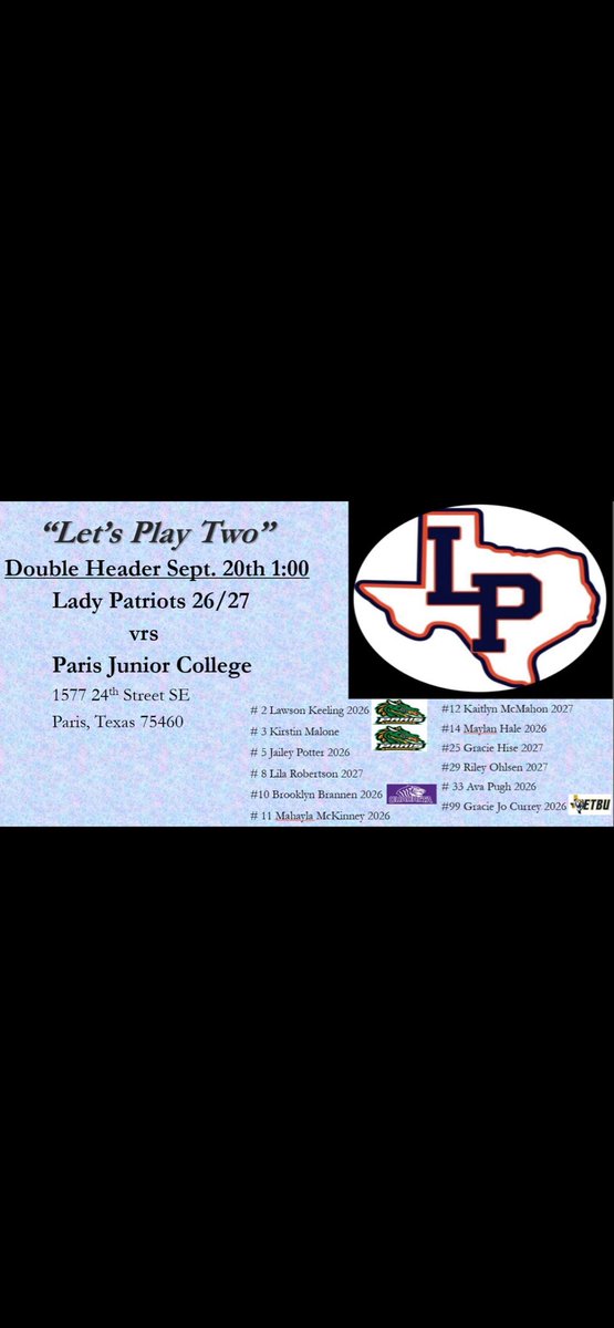 Lady Patriots 26/27 ETX 18U tweet media