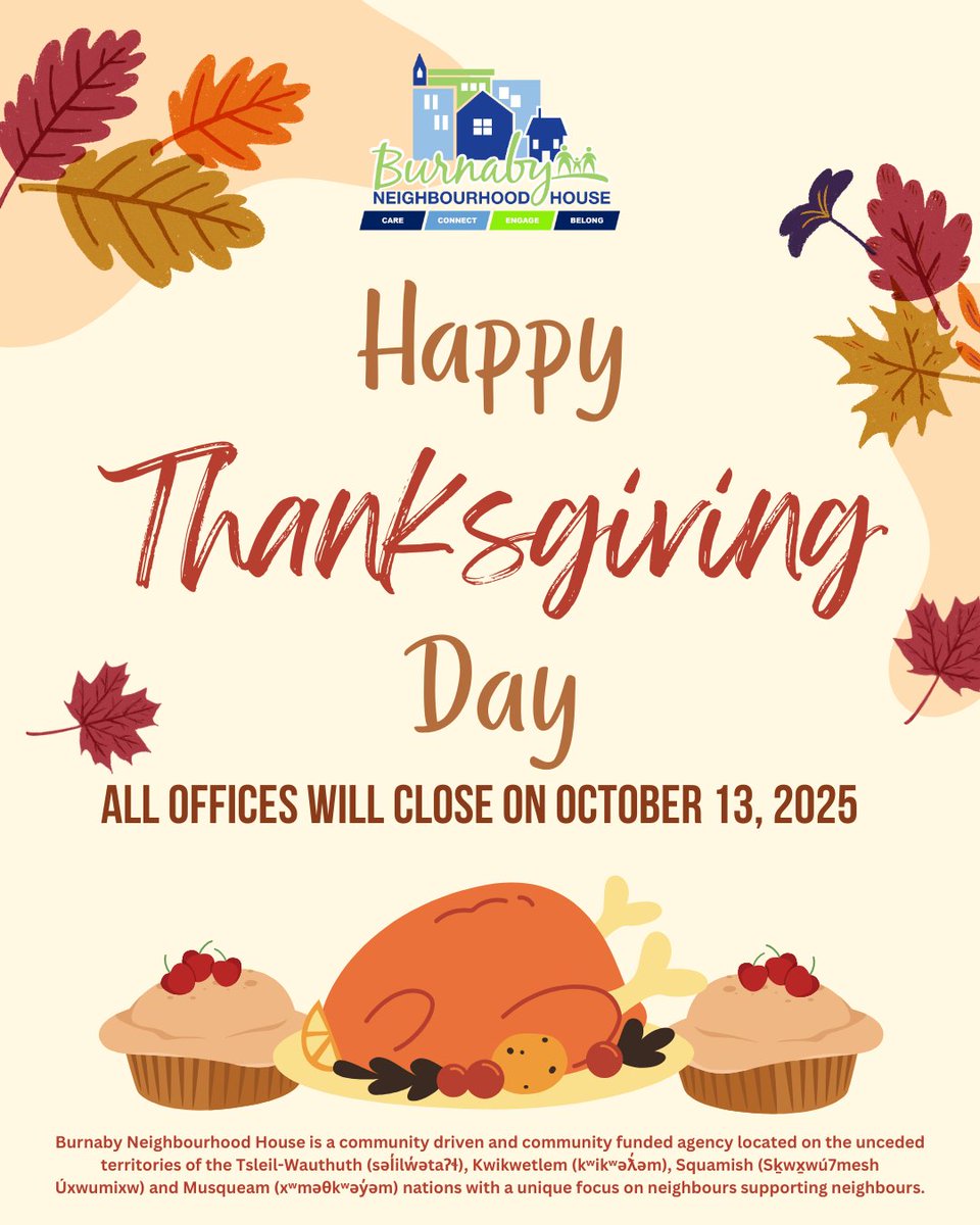 Happy Thanksgiving from all of us at BNH! 🧡🍂

Today, we give thanks for our vibrant community, the support we share, and the moments that bring us together. 

📢 Please note that all BNH offices will be closed on Monday, October 13, 2025 for the holiday.