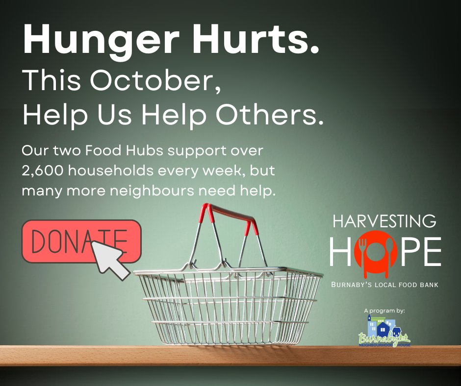 🌟Let’s get Hungry for Change.  Here’s how YOU can support Harvesting Hope:
 ✅ Donate cash to maximize our bulk purchasing power.
 ✅ Drop off non-perishable food items at our Food Hubs.
 ✅ Spread the word by sharing this post!

Learn more: burnabynh.ca/get-involved-d…