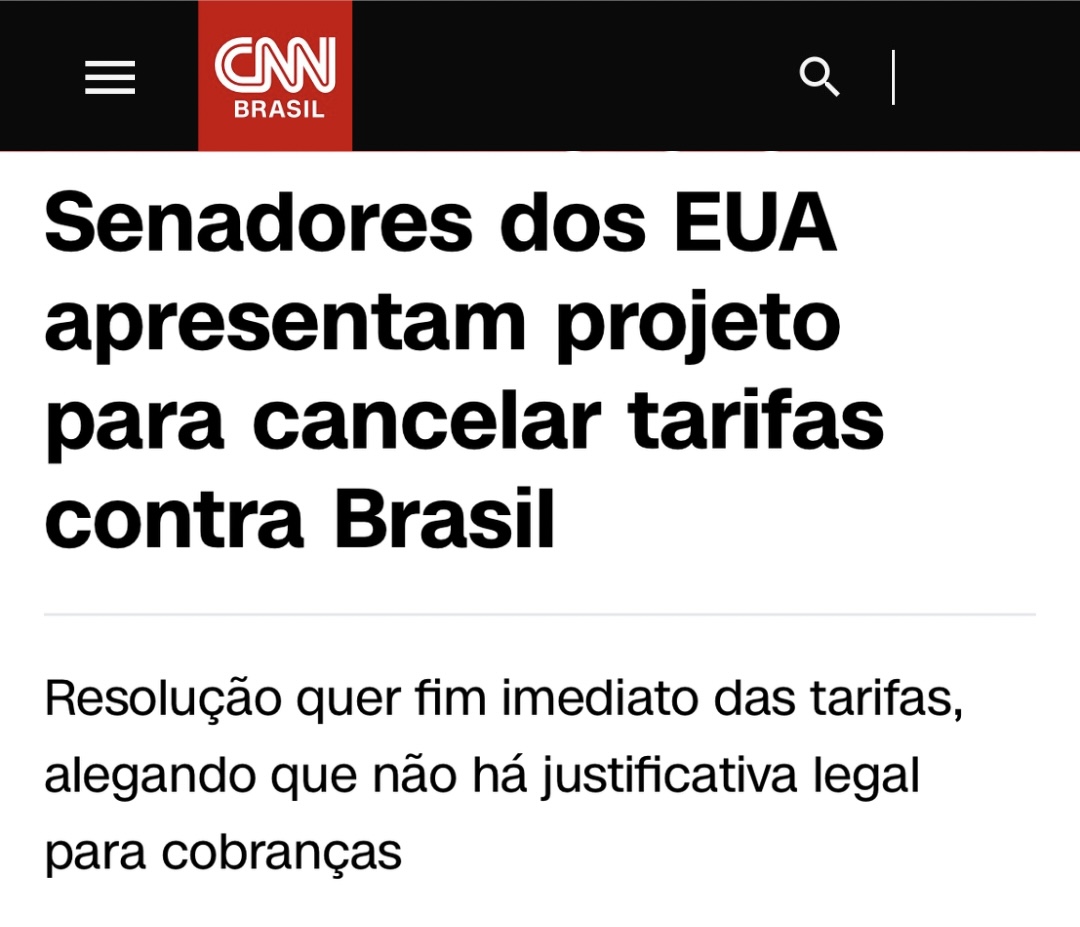 O diálogo e a diplomacia parlamentar rendem frutos: senadores americanos apresentaram hoje projeto para cancelar as tarifas impostas contra produtos brasileiros. É um passo importante para proteger os empregos, o agro e a indústria do nosso país. Mais de 60 mil postos de trabalho