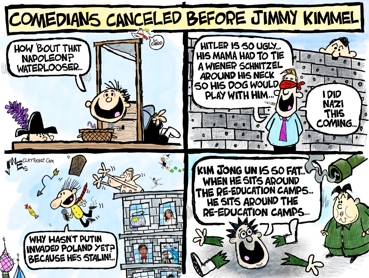 claytoonz's tweet image. Comedians canceled before Jimmy Kimmel #JimmyKimmel #FCC #ABC #Disney #CancelCulture #CharlieKirk #Trump #Fascism #MAGA