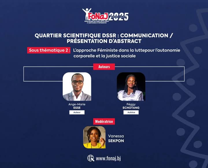 Bravo 👏 👏 👏 à <a href="/JVSAssociation/">Association Jeunes Volontaires pour la Santé</a> Jeunes Volontaires pour la Santé, les partenaires et les actrices et acteurs de l'écosystème des DSSR au Bénin pour la réussite de la première et la deuxième journée du Forum National des jeunes du Bénin, 2ème édition.
La troisième journée