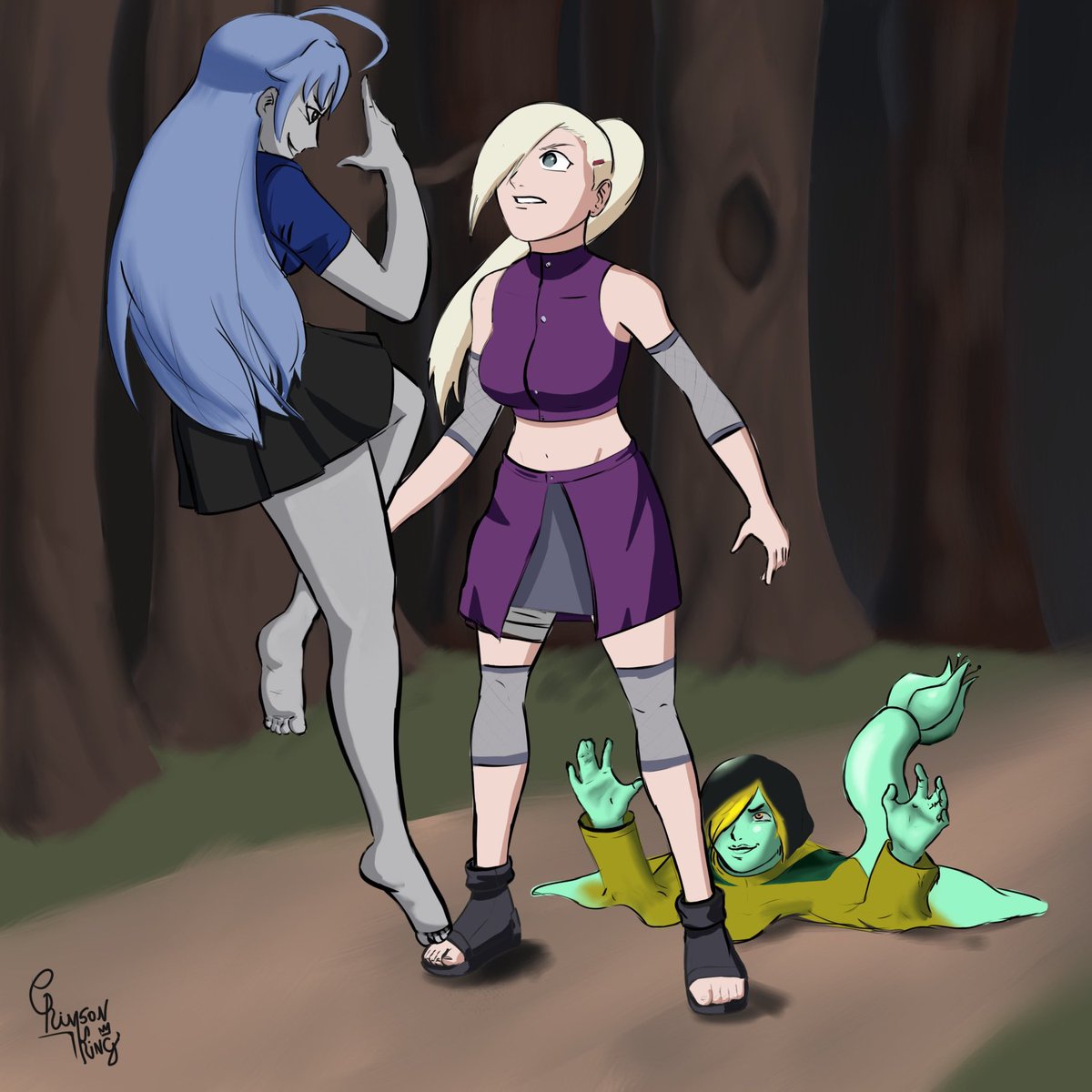crimson_king02's tweet photo. Ino’s possession
Commission for @xblurp
Ino faces a mysterious encounter in the forest…but soon the attack begins!
(Part 1 & Part 2–more coming soon!)
#Naruto #Ino #InoYamanaka #bodyinvasion #possession #transformation #artwork #commission #slimeinflation #bodyinflation https://t.co/EPdKlskwlS
