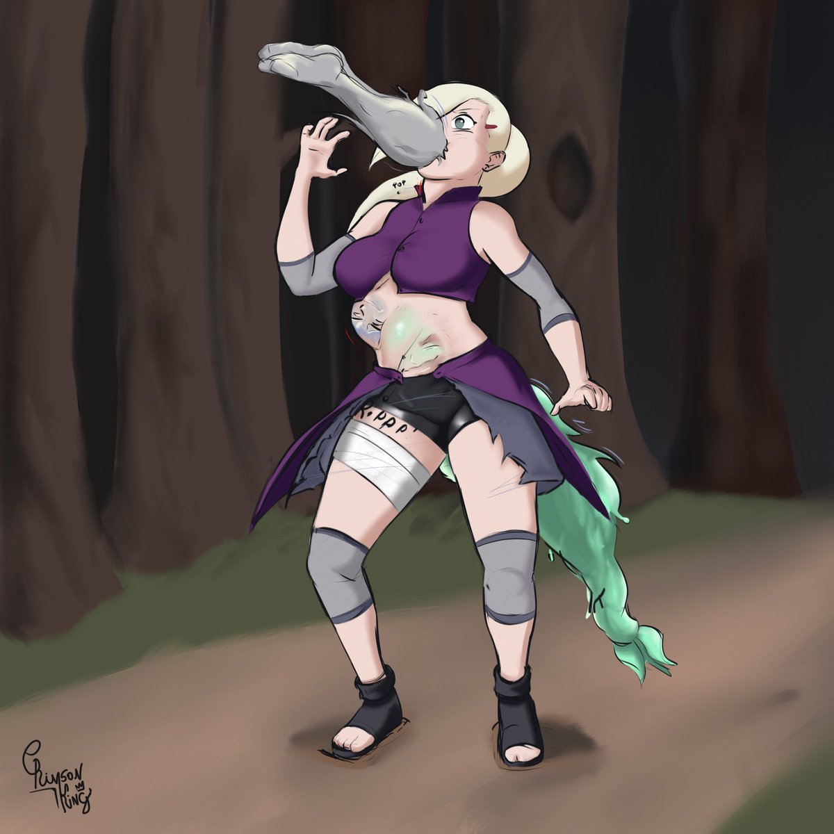crimson_king02's tweet photo. Ino’s possession
Commission for @xblurp
Ino faces a mysterious encounter in the forest…but soon the attack begins!
(Part 1 & Part 2–more coming soon!)
#Naruto #Ino #InoYamanaka #bodyinvasion #possession #transformation #artwork #commission #slimeinflation #bodyinflation https://t.co/EPdKlskwlS