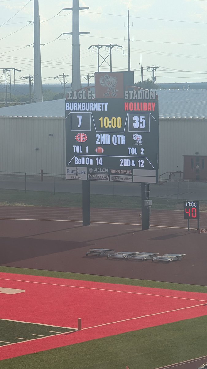 Half time for Holliday JV at home!