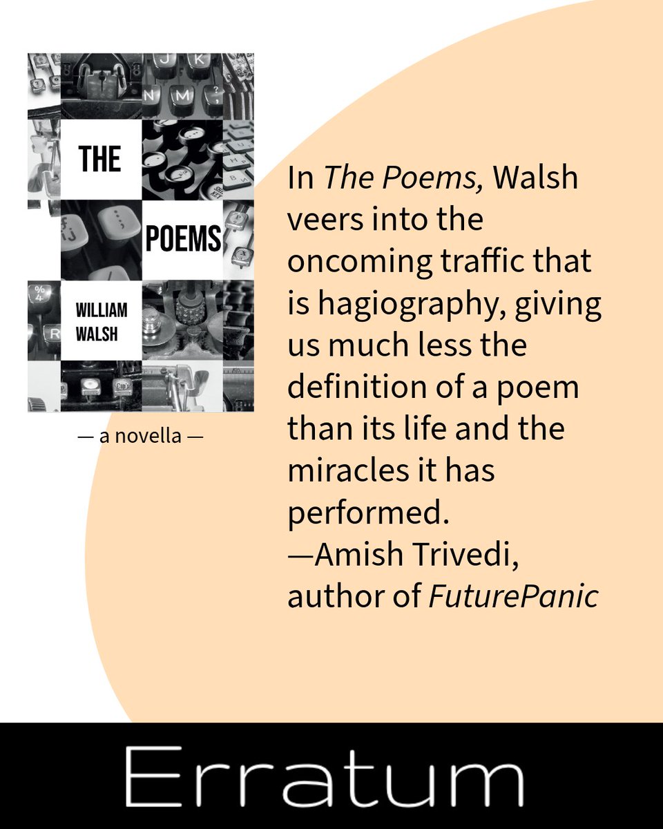 Questionstruck's tweet image. The Poems—a novella is out today from @press_erratum. tinyurl.com/2s3rrre4