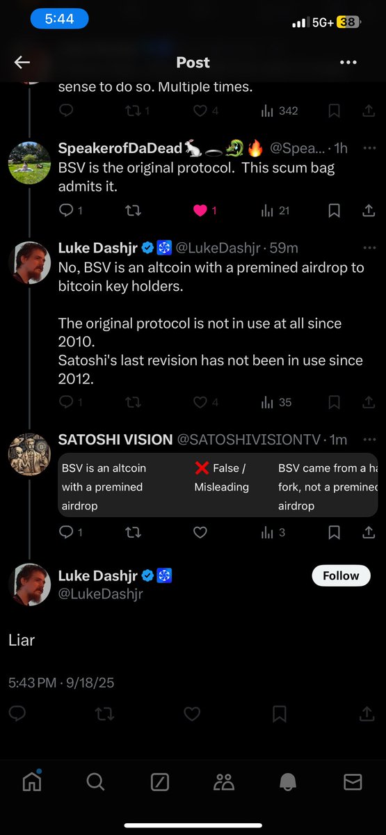 SATOSHIVISIONTV's tweet image. The house of cards is falling soon and he knows it.If I’m a liar why block me I simply pasted his statement into chat gpt and its answer was he’s spreading false and misleading information. He’s really the liar. 😂🫵 he wants you to think the real bitcoin is extinct
