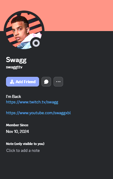 TheSaturverse's tweet photo. Well, that big interview I had planned today isn't going to happen. I should've been skeptical but figured I was speaking to the real @Swagg.
Lesson learned. If you get ANY messages from "swagg" on Discord that IS NOT swaggxbl, it's fake.
I'm pretty bummed out because I had some FIRE questions for you, FaZe @Swagg. I did research and everything.

Maybe the real @Swagg actually wants to be interviewed by me some time.