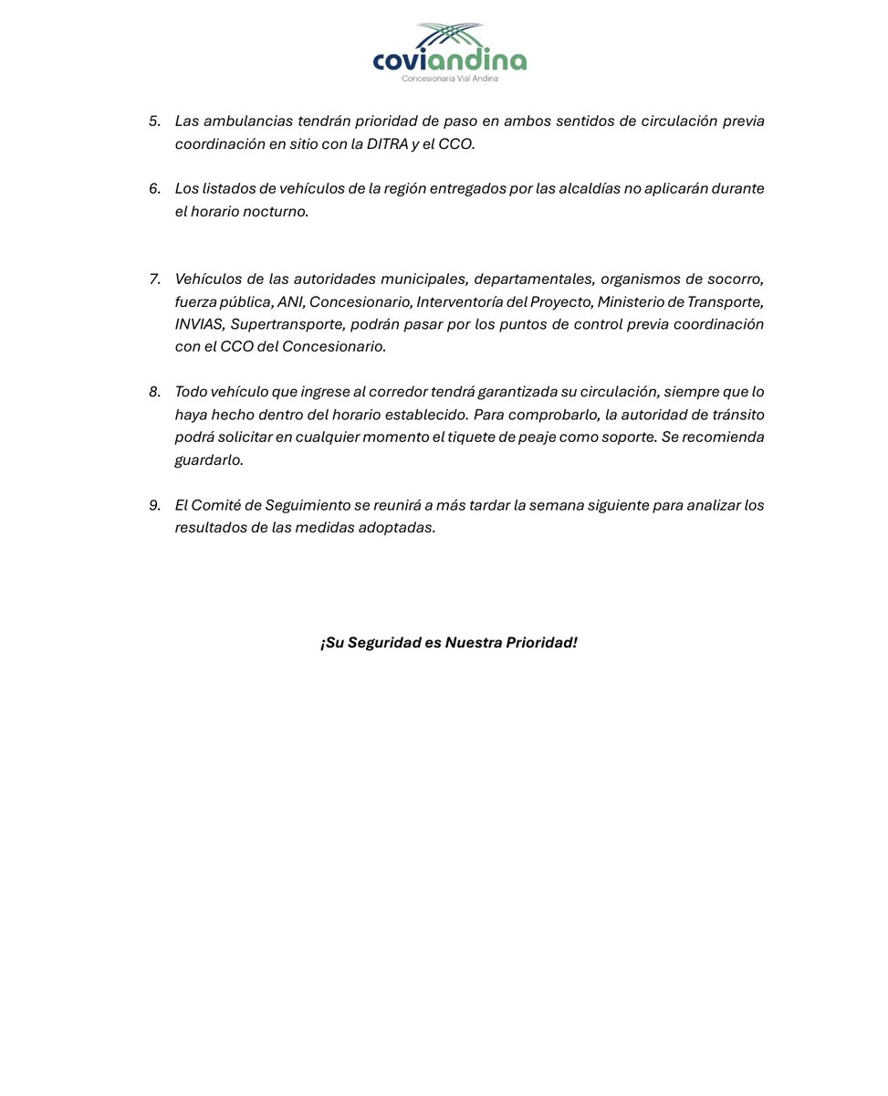 Atención al siguiente Boletín. Este sábado 20 de septiembre iniciará el Plan Piloto que busca mejorar la movilidad por la variante en el K18+340 y el K18+980.