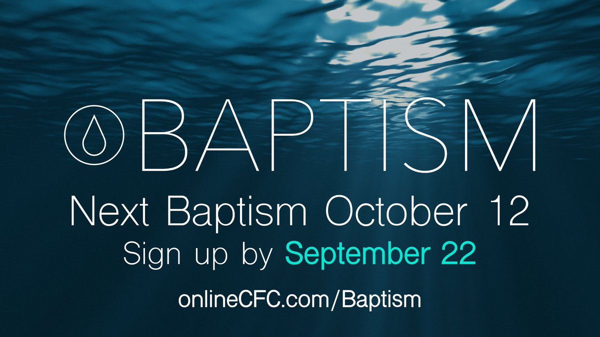 onlinecfc's tweet image. Baptism is a public declaration of an individual&apos;s decision to follow Jesus. If you&apos;ve never made that decision or want to find out more - we&apos;d invite you to check out the page on our website.  Monday is the deadline to be baptized October 12th.