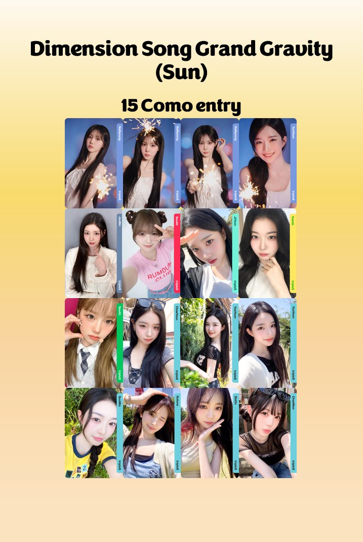 #tripleS msnz Song Grand Gravity GA Giveaway 

Vote 15 Como for Song C (Fly Up) for team SUN!

To enter: 
-Reply with Cosmo ID &amp; proof of voting 15 for Song C for Sun (screen recorded and watermarked)
-Like and RT

GA ends when gravity ends!

Thanks to <a href="/superemebeing24/">ねむい</a> for