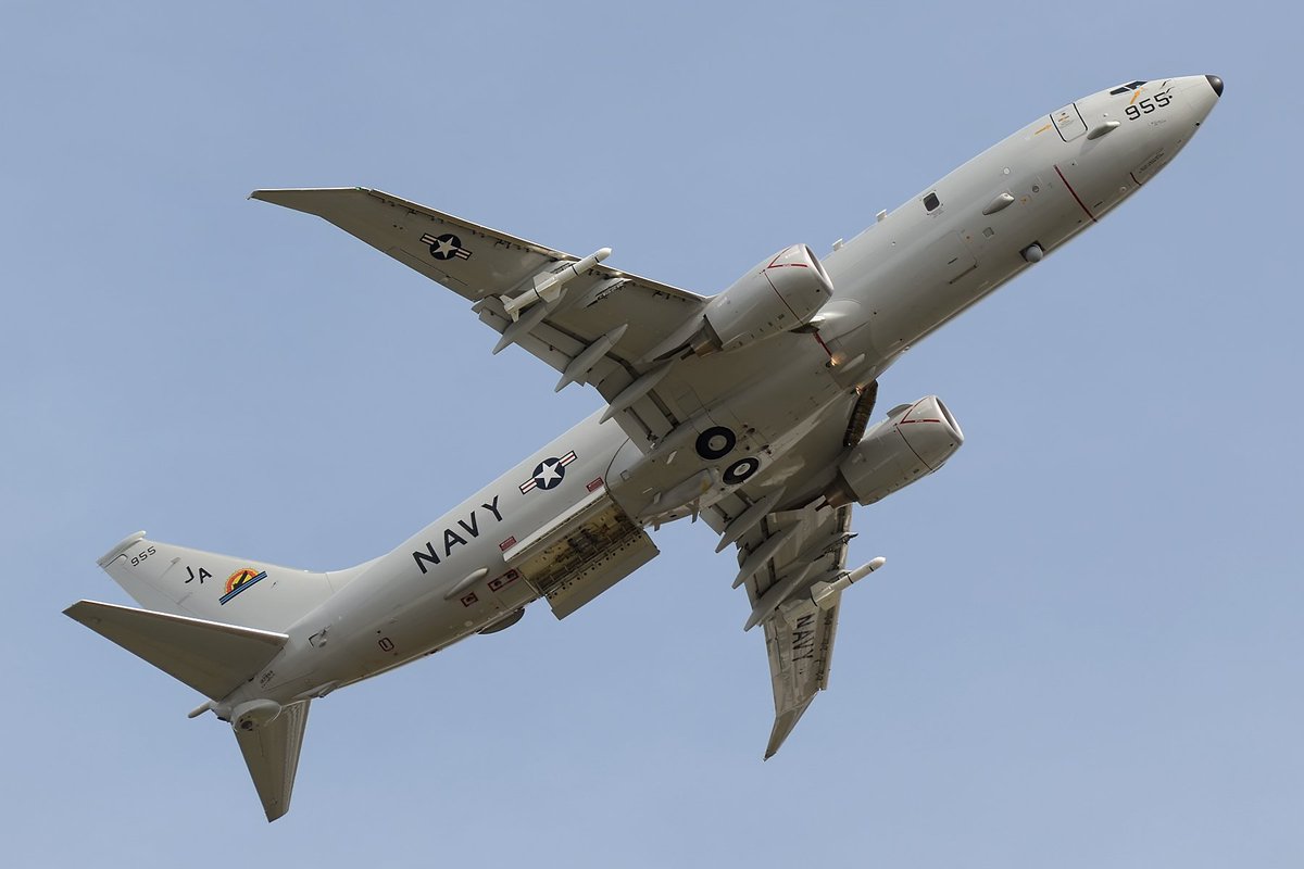 Arrest_Maduro's tweet photo. 🇺🇲U.S. Navy P-8A Poseidon, hex #AE683A, despegando hace unos 30 minutos desde San Juan, Puerto Rico, en dirección sur, para cumplir su misión nocturna sobre el Mar Caribe. https://t.co/velXDaYN5w