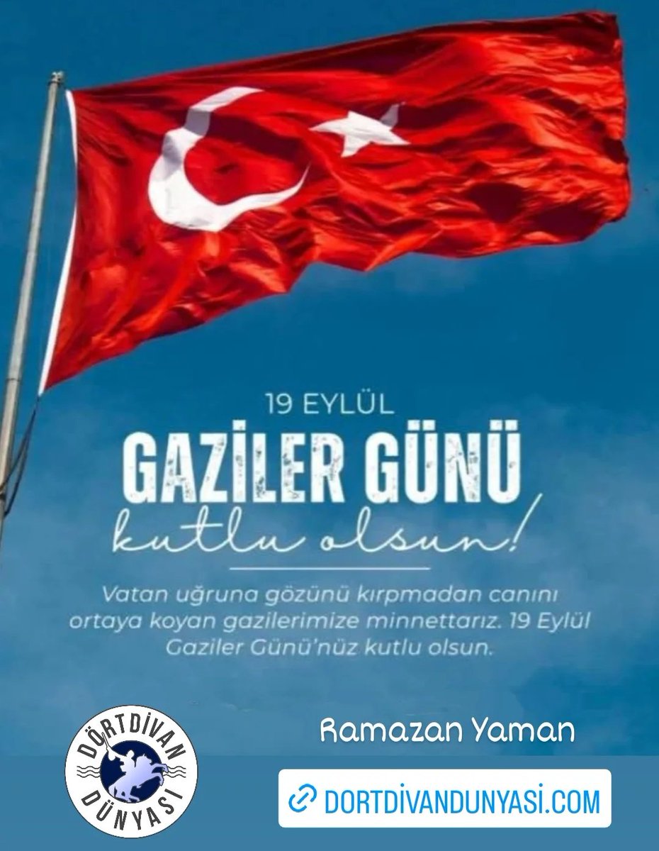 19 Eylül Gaziler Günü’nde; başta Gazi Mustafa Kemal Atatürk olmak üzere, vatan için gözünü kırpmadan mücadele eden tüm gazilerimize minnet ve şükranlarımızı sunuyoruz. Gaziler Günü kutlu olsun. #gazi #Gaziler #GazilerGünü #gazilergünü #minnetle #19eylül
dortdivandunyasi.com