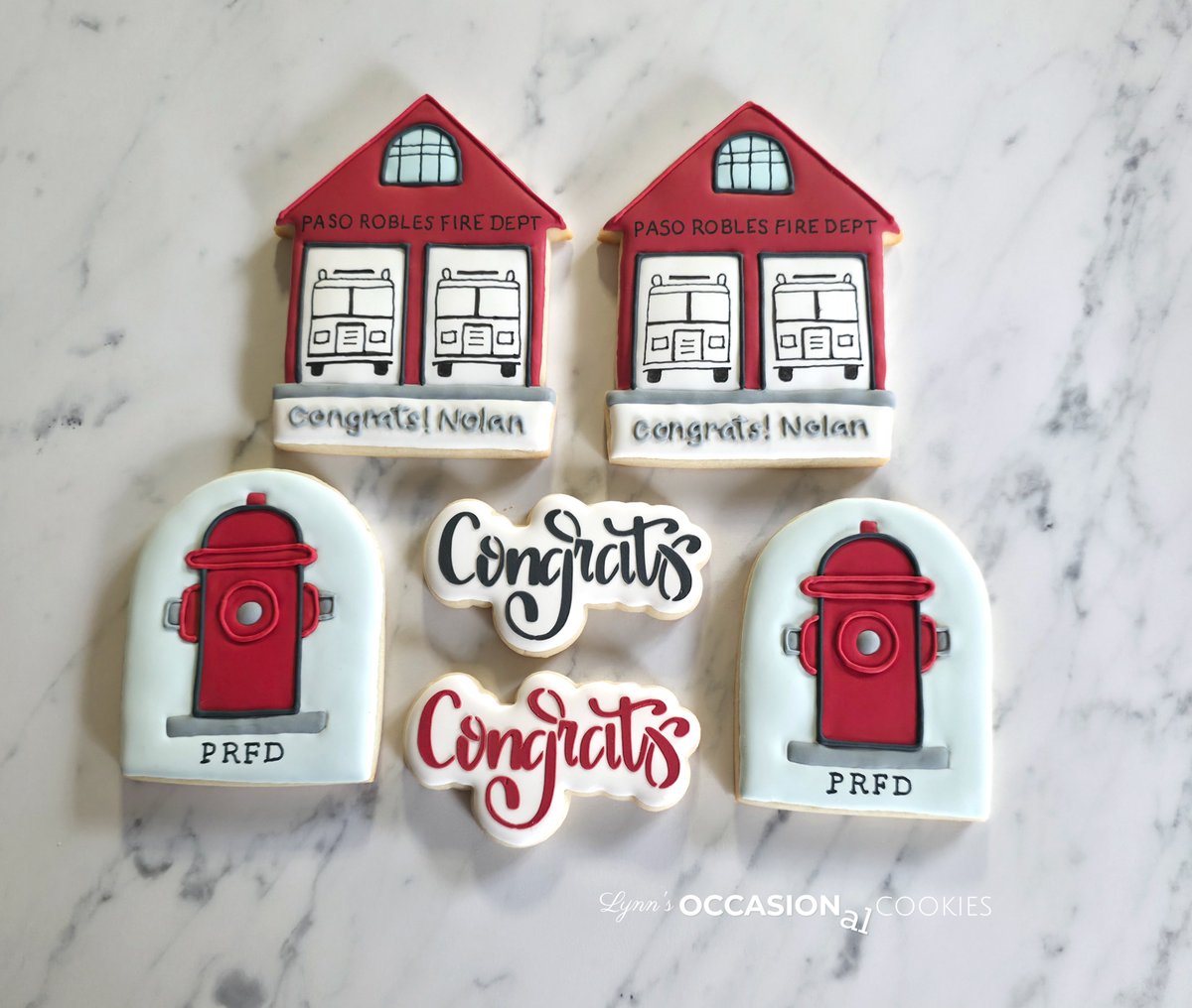 lynnbrownca's tweet image. These Congrats custom sugar cookies for my husband's friend that was promoted to our local fire department. Hope he enjoys them! #customcookies #sugarcookies #royalicing #decoratedcookies #cookiedesigner