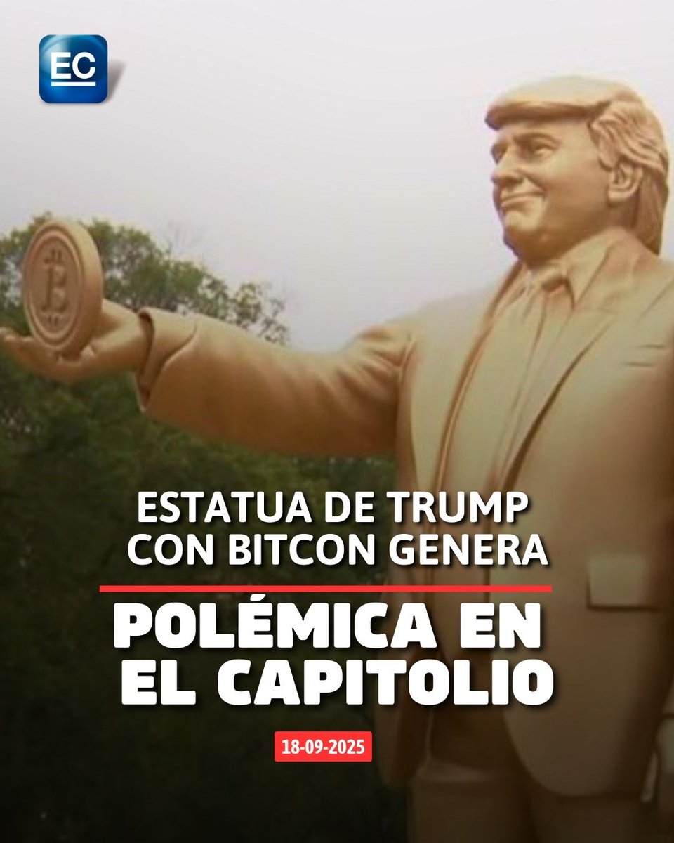 Estatua de #Trump con un #Bitcoin levanta críticas 👇  https://t.co/07sIarv1Ve