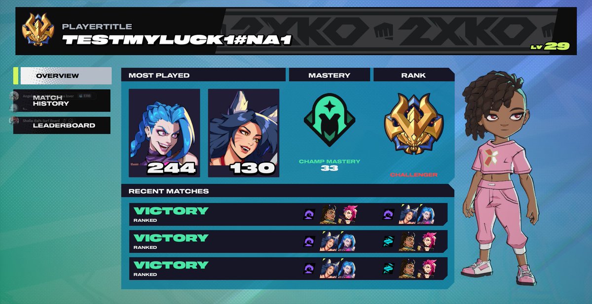 TestMyLuck_ (@testmyluck4) on Twitter photo Speedrun to Challenger was successful only lost to <a href="/Diaphone_/">WBG | Diaphone</a>  otw there. My Placements were cursed #2XKO #2XKO_JINX #2XKO_AHRI Speedrun to Challenger was successful only lost to <a href="/Diaphone_/">WBG | Diaphone</a>  otw there. My Placements were cursed #2XKO #2XKO_JINX #2XKO_AHRI