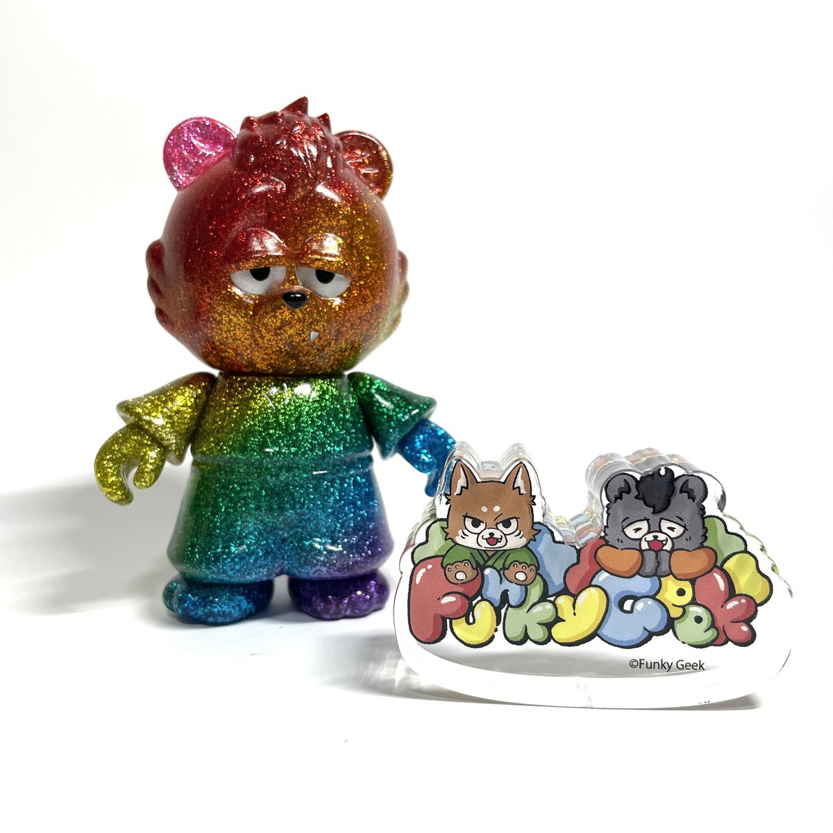 モモジロウ ソフビ レインボー ラメ フィギュア モモジロウ FunkyGeek