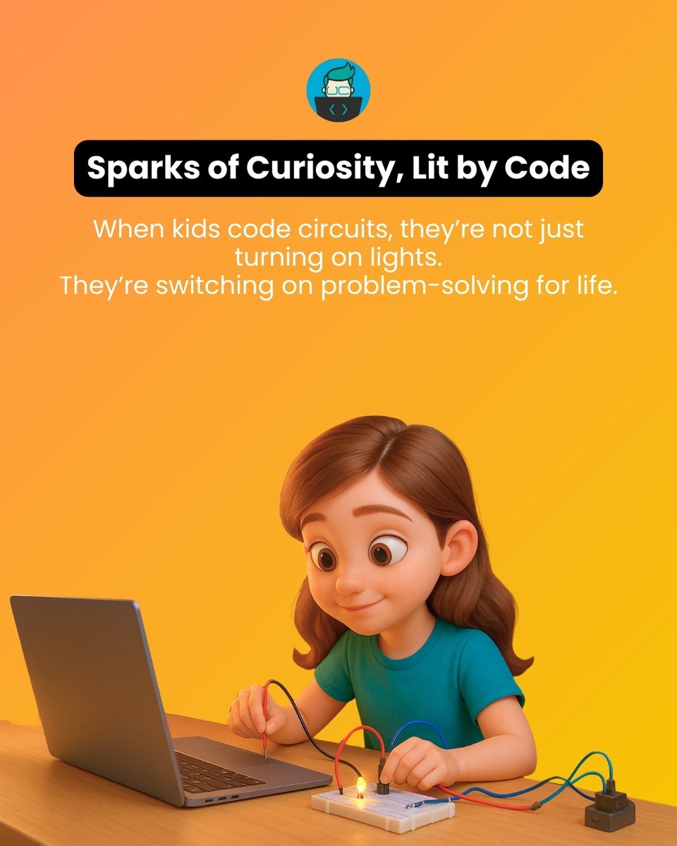ultimatecoders's tweet image. Every circuit is more than just wires and lights — it’s a spark of problem-solving, creativity, and confidence. ⚡ At Ultimate Coders, kids don’t just watch tech work, they make it work.

#STEMEducation #CodingForKids #FutureInnovators #UltimateCoders #STEMLearning