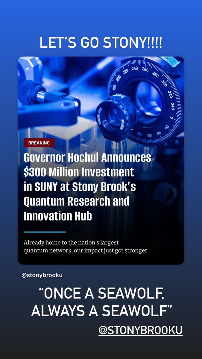 Proud to be a #seawolf. Thank you <a href="/stonybrooku/">Stony Brook University</a> for being at the center of research and innovation. #lookingahead #investinginourfuture