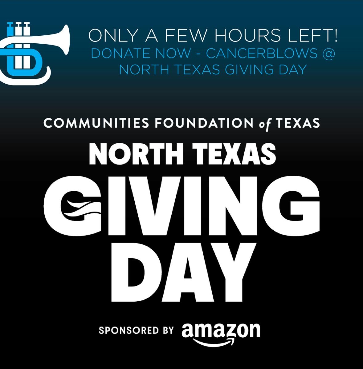 CancerBlows_'s tweet photo. North Texas Giving Day is almost over!
Support another ten years of hope and healing with CancerBlows by giving today.
#cancerblows #NTxGivingDay
https://t.co/oWAycK8WP8 https://t.co/SJTXom0vyn
